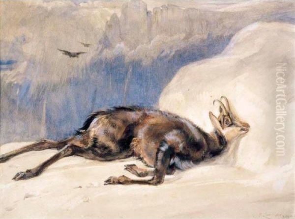 The Chamois, Sketched In The Tyrol Oil Painting by John Frederick Lewis