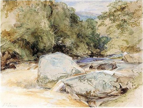 The Valley Of The Lynn, Devon Oil Painting by John Frederick Lewis