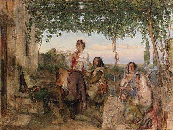 The Festival Of Grapes Oil Painting by John Frederick Lewis