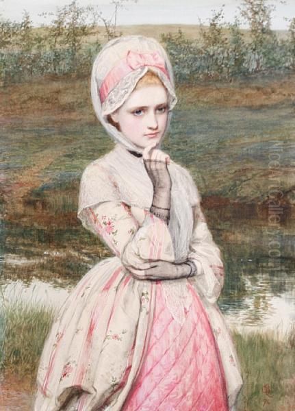 The Girl In Pink Oil Painting by Charles Sillem Lidderdale