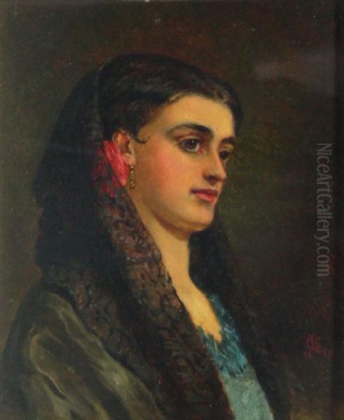 Young Spanish Woman Oil Painting by Charles Sillem Lidderdale