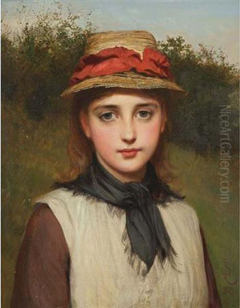 The Farmer's Daughter Oil Painting by Charles Sillem Lidderdale