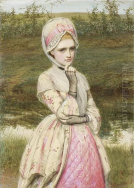 The Girl In Pink Oil Painting by Charles Sillem Lidderdale