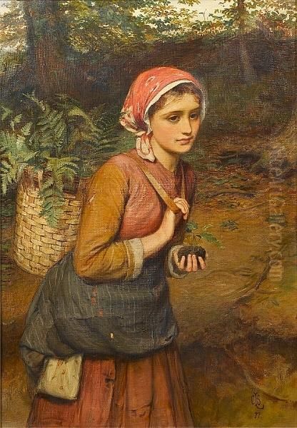 The Fern Gatherer Oil Painting by Charles Sillem Lidderdale