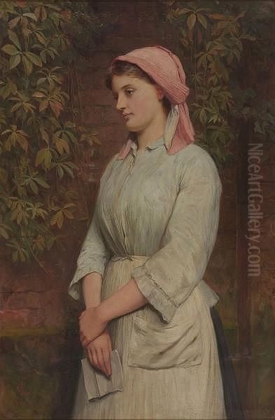 The Love Letter, With Monogram And Dated 1890 Oil Painting by Charles Sillem Lidderdale