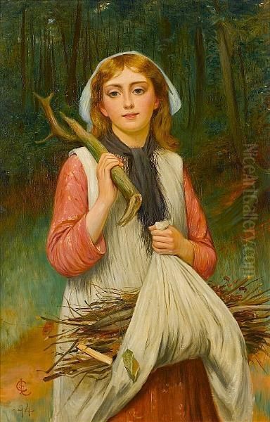 The Young Faggot-gatherer Oil Painting by Charles Sillem Lidderdale