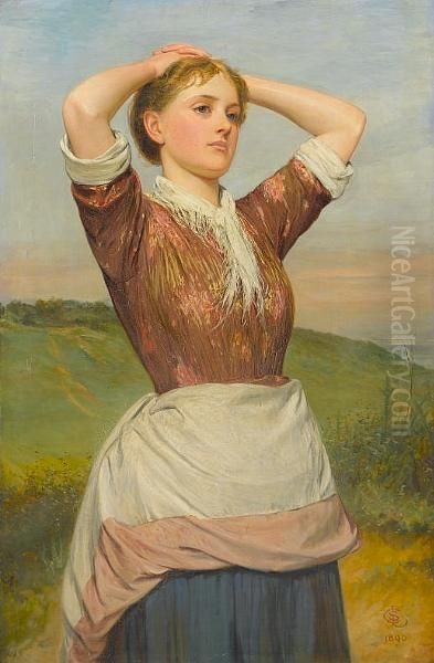 The Lass That Loves A Sailor Oil Painting by Charles Sillem Lidderdale