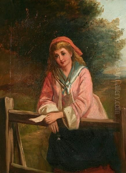 Circle Of Charles Sillem Lidderdale (later 19th Century) The Letter Oil Painting by Charles Sillem Lidderdale