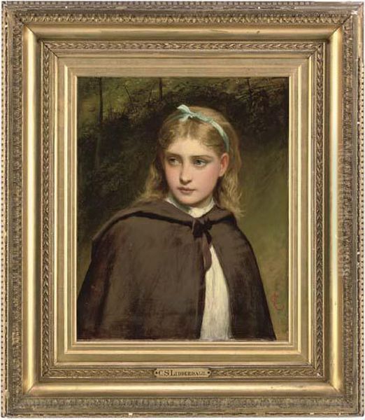 Portrait Of A Young Girl Oil Painting by Charles Sillem Lidderdale