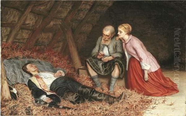 A Scottish Vigil Oil Painting by Charles Sillem Lidderdale