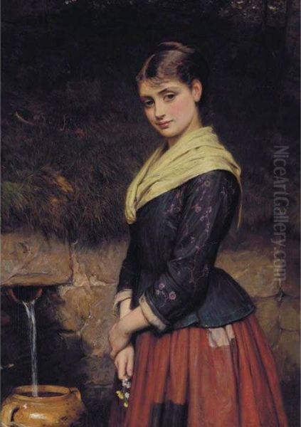 By The Stream Oil Painting by Charles Sillem Lidderdale