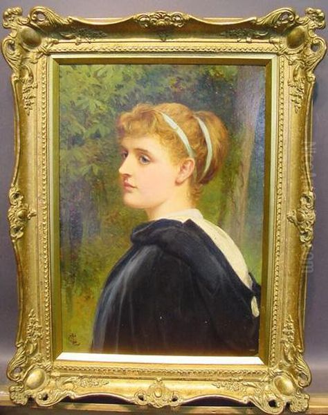 Woman In A Garden Oil Painting by Charles Sillem Lidderdale