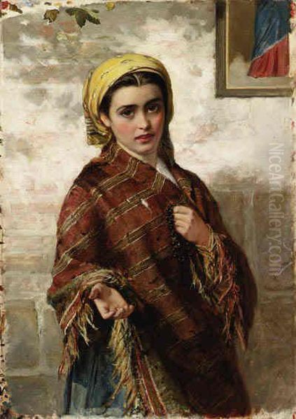 Peasant Girl Oil Painting by Charles Sillem Lidderdale