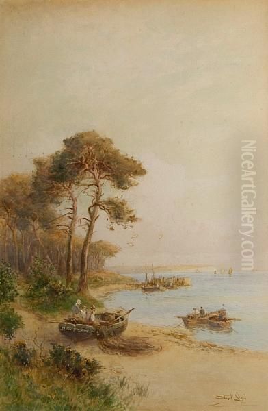 Christchurch Bay Oil Painting by Walker Stuart Lloyd