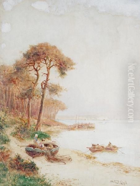 Riverbank Views Oil Painting by Walker Stuart Lloyd