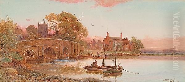 Wimborne, Dorset - Evening Oil Painting by Walker Stuart Lloyd