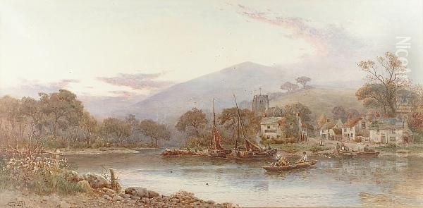 Rowing On A Meandering River Oil Painting by Walker Stuart Lloyd