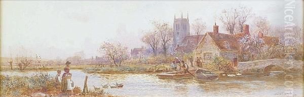 Springtime, Newport, Isle Of Wight Oil Painting by Walker Stuart Lloyd