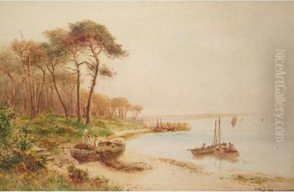 A Beach Scene Oil Painting by Walker Stuart Lloyd