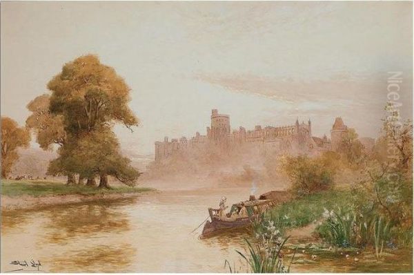 Windsor Castle; Conway Castle Oil Painting by Walker Stuart Lloyd