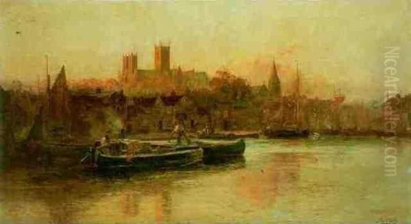 Lincoln Cathedral Oil Painting by Walker Stuart Lloyd