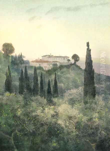 Villa Bocklin, Fiesole Oil Painting by Carl Ernst von Stetten