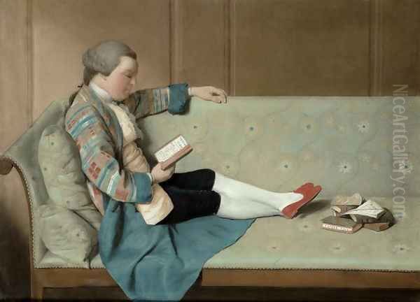 Portrait of a Man Reading John Farr Reading Horaces Odes Oil Painting by Francois Vispre