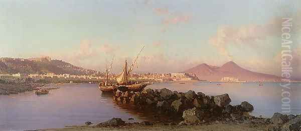 View of the Bay of Naples Oil Painting by Alessandro la Volpe