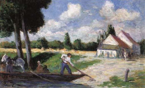 Rolleboise, Le Passeur Oil Painting by Maximilien Luce