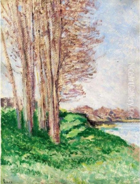 Les Bords De La Loire A Saint-ayr Oil Painting by Maximilien Luce