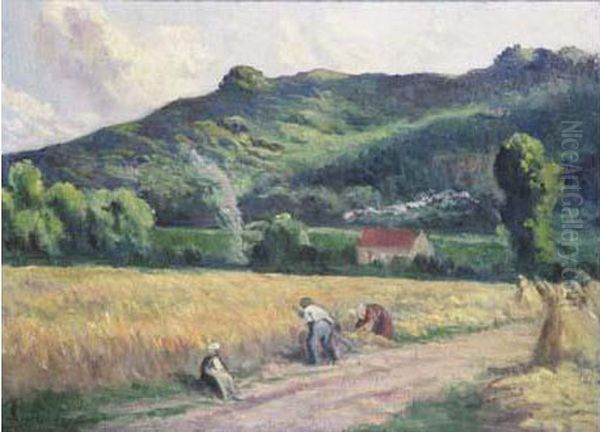 Les Moissons Oil Painting by Maximilien Luce