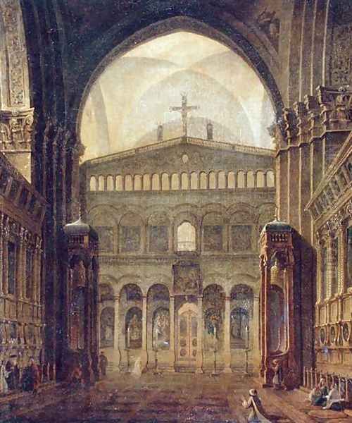 Inner View of the Temple in Jerusalem, 1821 Oil Painting by Maksim Nikiforovich Vorobiev