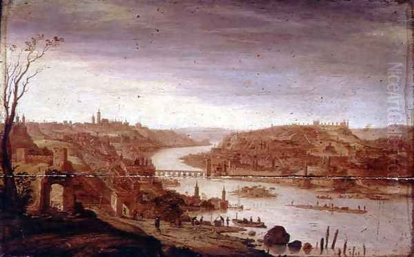 View of Prague Oil Painting by Dirck Verhaert