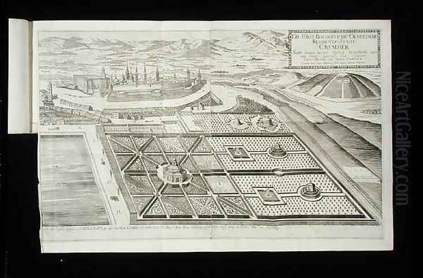 The new gardens at Cremsier, the residence of the Prince-Bishop, published c.1700 Oil Painting by Georg Matthaus Vischer