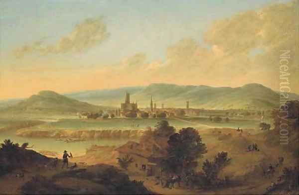 View of Gloucester, from the north-west Oil Painting by Johannes Vorsterman