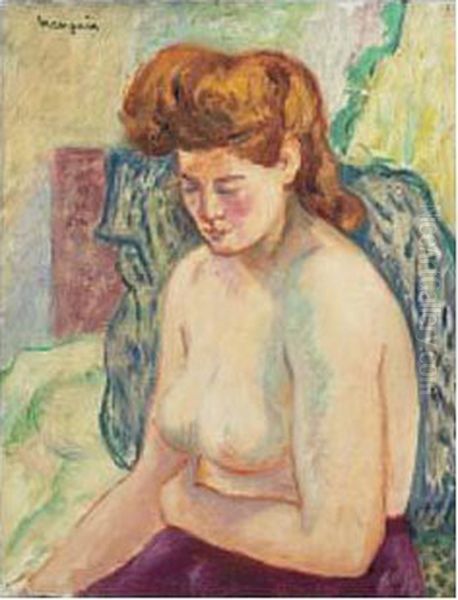 Torse Nu, Genevieve Sauty Oil Painting by Henri Charles Manguin