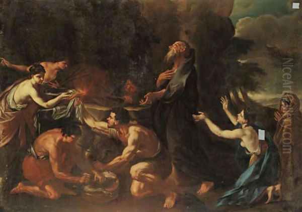 The Sacrifice of Moses Oil Painting by Nicola Vaccaro