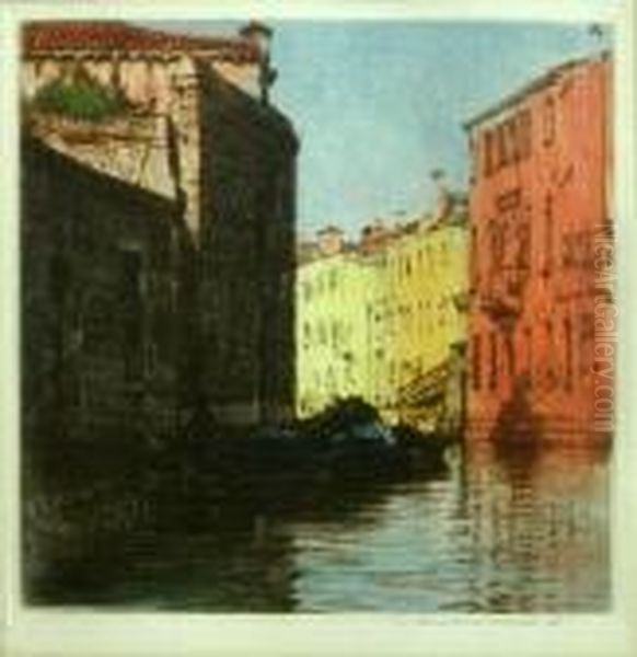 View Of A Venetian Canal Oil Painting by Mortimer Luddington Mempes