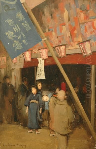 The Chinese Quartersoil Oil Painting by Mortimer Luddington Mempes