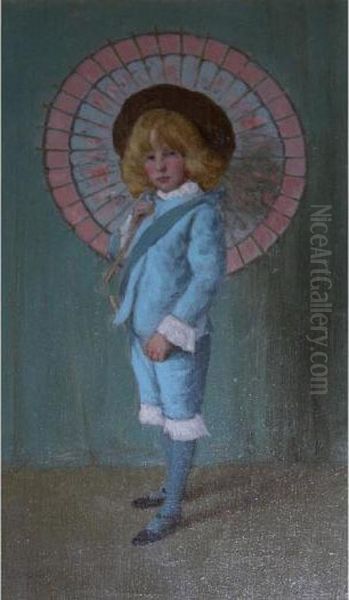 A Little Boy Blue Oil Painting by Mortimer Luddington Mempes