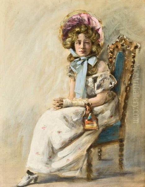 Portrait Of A Young Lady Oil Painting by Mortimer Luddington Mempes