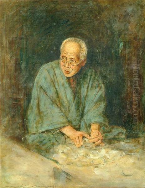 The Carpenter Oilsketch On Board Signed Lower Left 41cm X 31.5cm Oil Painting by Mortimer Luddington Mempes