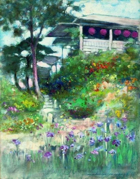 Iris Garden, Horikiri Oil Painting by Mortimer Luddington Mempes