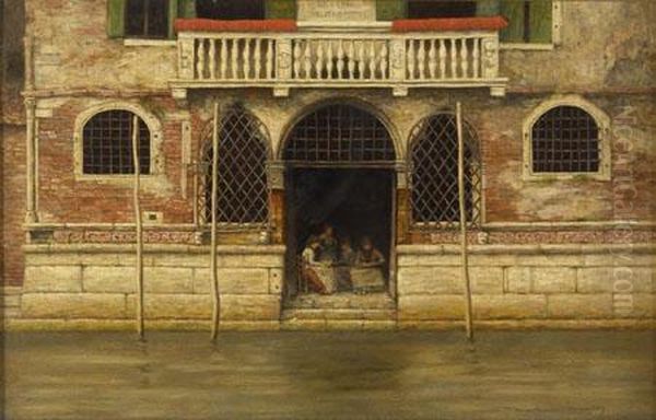 Doorway On The Grand Canal, Venice Oil Painting by Mortimer Luddington Mempes