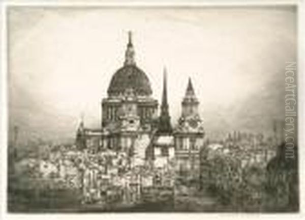 St Pauls Cathedral Oil Painting by Mortimer Luddington Mempes