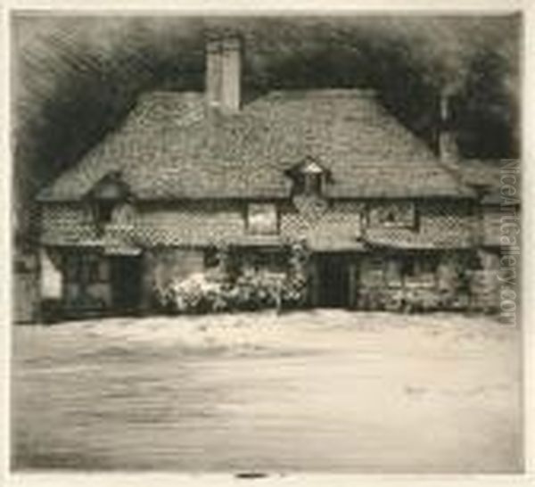 R.i., R.b.a., R.e. The White Hart, Witley Oil Painting by Mortimer Luddington Mempes