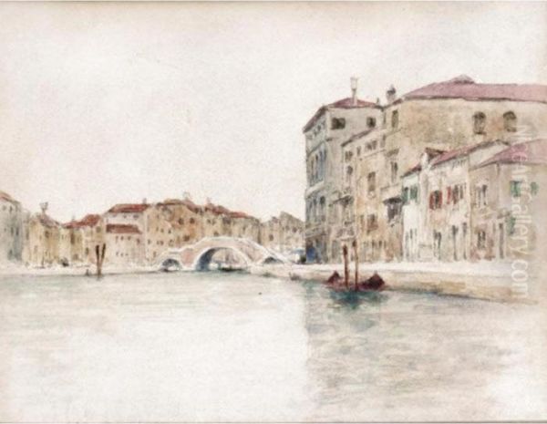 A Side Canal, Venice Oil Painting by Mortimer Luddington Mempes