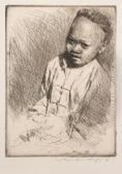 Burmese Boy Oil Painting by Mortimer Luddington Mempes