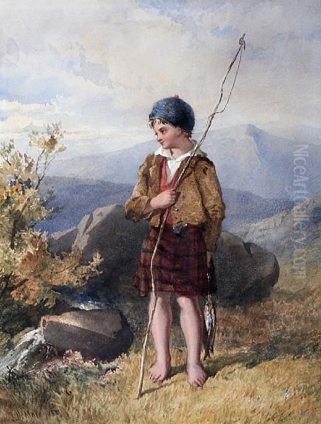 The Young Angler Oil Painting by John Henry Mole