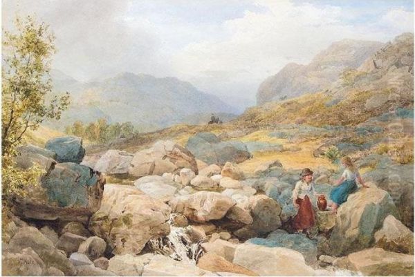 Drawing Water In The Highlands Oil Painting by John Henry Mole